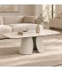 Tavolino Ardis 120x60 beige chiaro con piano in ceramica effetto onice