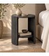 Comodino Orissa Ø43a - 50h - Nero - dettaglio materiali e finiture