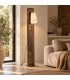 Piantana Cocoon ottone bianco H200 in teak riciclato