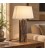 Lampada da tavolo Hugo ottone bianco H85 in teak riciclato