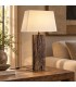 Lampada da tavolo Hugo ottone bianco H85 in teak riciclato