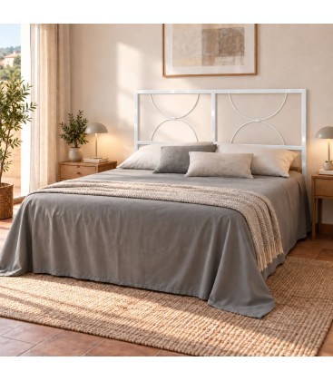 Testata letto matrimoniale in ferro Koris - Bianco lucido - copertina della finitura