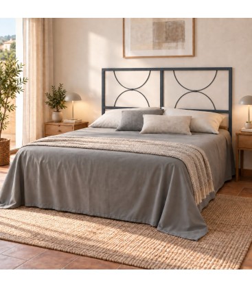 Testata letto matrimoniale in ferro Koris - Grigio Siderale - copertina della finitura