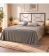 Testata letto matrimoniale in ferro Koris - Grigio Siderale - copertina della finitura