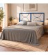 Testata letto matrimoniale in ferro Koris - Blu - copertina della finitura