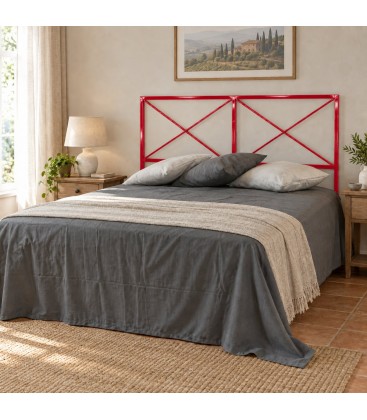 Testata letto matrimoniale in ferro Focus - Rosso - copertina della finitura