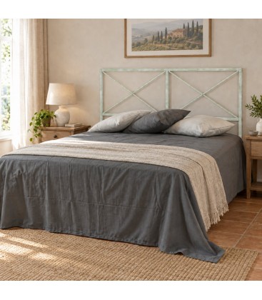 Testata letto matrimoniale in ferro Focus - Verde - Shabby Chic - copertina della finitura