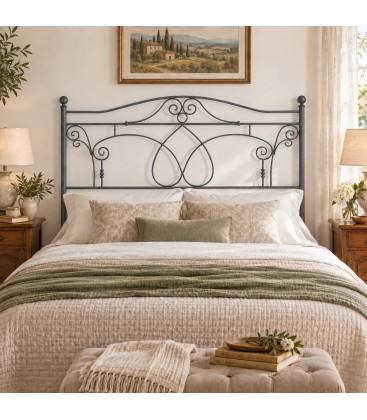 Testata letto matrimoniale in ferro battuto Ester - Grigio Siderale - copertina della finitura