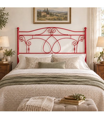 Testata letto matrimoniale in ferro battuto Ester - Rosso - copertina della finitura