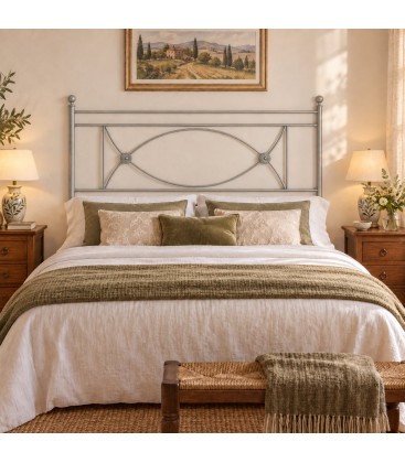 Testata letto matrimoniale in ferro battuto Rossana - Grigio Seta - copertina della finitura