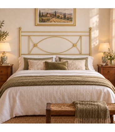 Testata letto matrimoniale in ferro battuto Rossana - Oro - copertina della finitura
