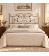 Testata letto matrimoniale in ferro battuto Foglie - Bronzo - copertina ambientata