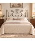 Testata letto matrimoniale in ferro battuto Foglie - Bronzo anticato - copertina della finitura
