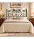 Testata letto matrimoniale in ferro battuto Foglie - Verde Bottiglia - copertina della finitura