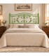 Testata letto matrimoniale in ferro battuto Foglie - Verde - copertina della finitura