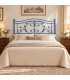 Testata letto matrimoniale in ferro battuto Foglie - Blu - copertina della finitura