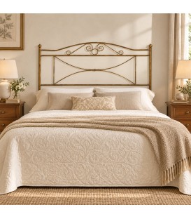 Testata letto matrimoniale in ferro battuto Katya - Bronzo - copertina ambientata