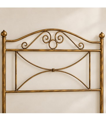 Testata letto matrimoniale in ferro battuto Katya - Bronzo - dettaglio del ferro