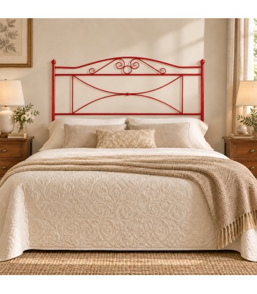 Testata letto matrimoniale in ferro battuto Katya - Rosso - copertina della finitura