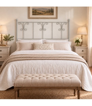 Testata letto matrimoniale in ferro battuto Elena - Grigio Seta - copertina della finitura