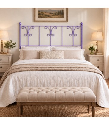 Testata letto matrimoniale in ferro battuto Elena - Glicine - copertina della finitura