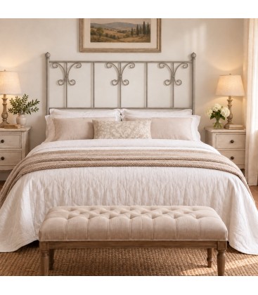 Testata letto matrimoniale in ferro battuto Elena - Tortora - copertina della finitura