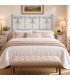 Testata letto matrimoniale in ferro battuto Elena - Azzurro - Shabby Chic - copertina della finitura