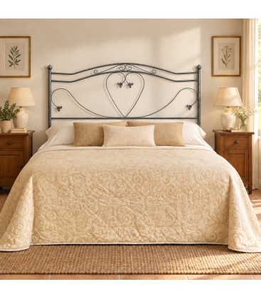 Testata letto matrimoniale in ferro battuto Cuore - Ferro - copertina della finitura