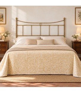 Testata letto matrimoniale in ferro battuto Erika - Bronzo - copertina ambientata