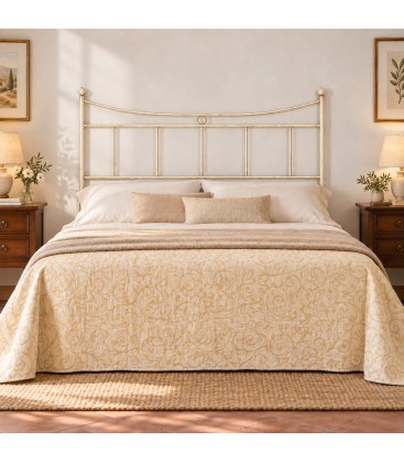Testata letto matrimoniale in ferro battuto Erika - Avorio anticato - copertina della finitura