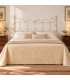 Testata letto matrimoniale in ferro battuto Erika - Bianco oro - copertina della finitura