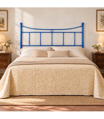 Testata letto matrimoniale in ferro battuto Erika - Blu - copertina della finitura