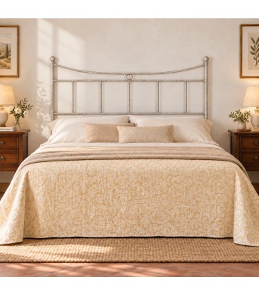 Testata letto matrimoniale in ferro battuto Erika - Tortora - Shabby Chic - copertina della finitura