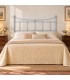 Testata letto matrimoniale in ferro battuto Erika - Azzurro - Shabby Chic - copertina della finitura