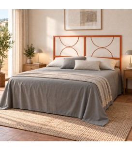 Testata letto francese in ferro Koris - Arancio Rame - copertina ambientata