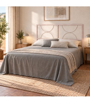 Testata letto francese in ferro Koris - Rosa - Shabby Chic - copertina della finitura