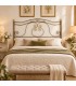 Testata letto francese in ferro battuto Barocco - Bronzo - copertina della finitura