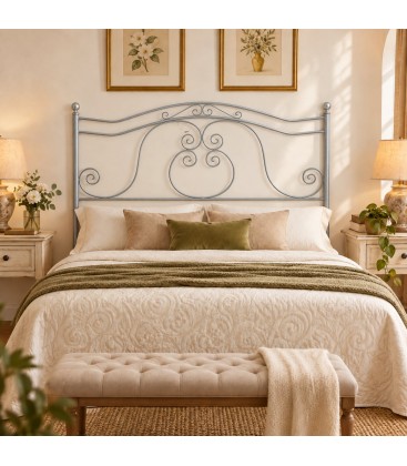 Testata letto francese in ferro battuto Barocco - Alluminio - copertina della finitura