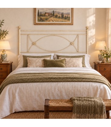 Testata letto francese in ferro battuto Rossana - Avorio anticato - copertina della finitura
