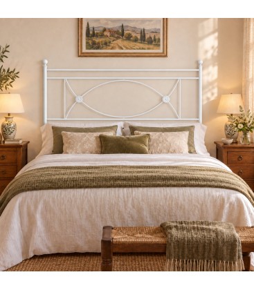 Testata letto francese in ferro battuto Rossana - Bianco lucido - copertina della finitura