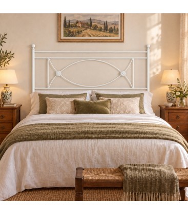 Testata letto francese in ferro battuto Rossana - Bianco opaco - copertina della finitura