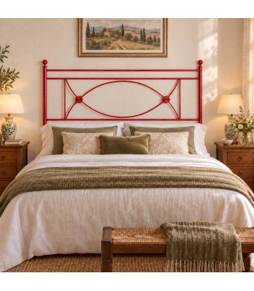 Testata letto francese in ferro battuto Rossana - Rosso - copertina della finitura