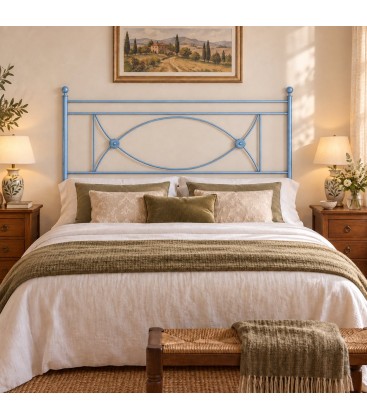 Testata letto francese in ferro battuto Rossana - Azzurro - copertina della finitura