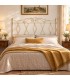 Testata letto francese in ferro battuto Carolina - Bianco oro - copertina della finitura