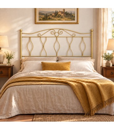 Testata letto francese in ferro battuto Carolina - Oro - copertina della finitura