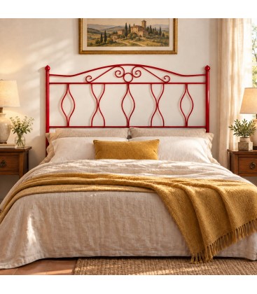 Testata letto francese in ferro battuto Carolina - Rosso - copertina della finitura