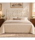 Testata letto francese in ferro battuto Foglie - Bianco oro - copertina della finitura