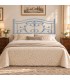 Testata letto francese in ferro battuto Foglie - Azzurro - copertina della finitura