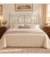 Testata letto francese in ferro battuto Foglie - Verde - Shabby Chic - copertina della finitura