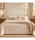 Testata letto francese in ferro battuto Katya - Bianco oro - copertina della finitura